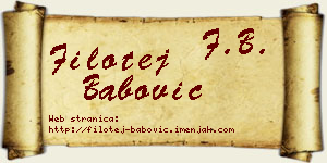 Filotej Babović vizit kartica